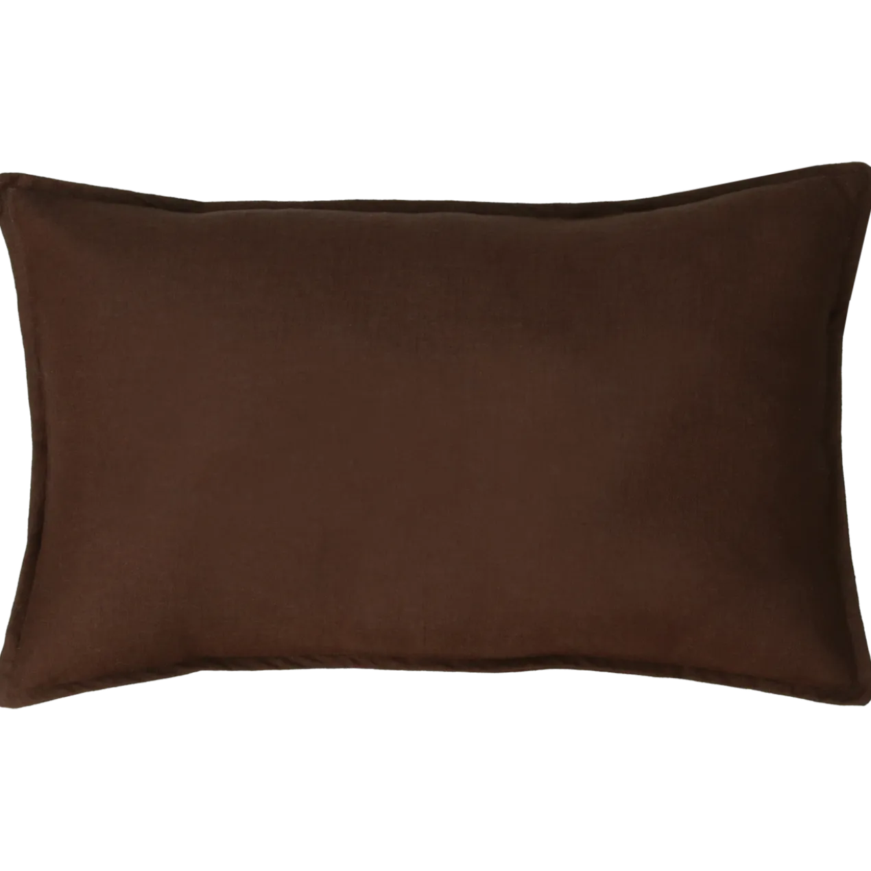 Sierkussen grof linnen d.chocolate 58x37 cm