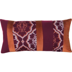 Sierkussen jacquard streep wine brick 64x35 cm
