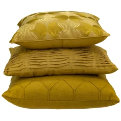 Sierkussen linnen Small wave mustard 35x50 cm