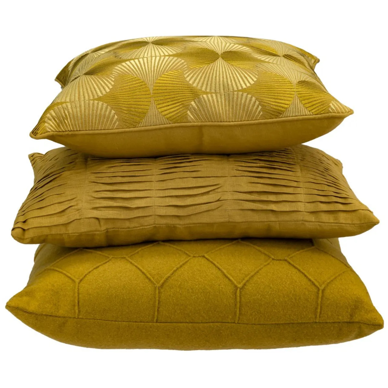 Sierkussen linnen Small wave mustard 35x50 cm