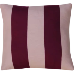 Sierkussen linnen streep bordeaux roze 45x45 cm