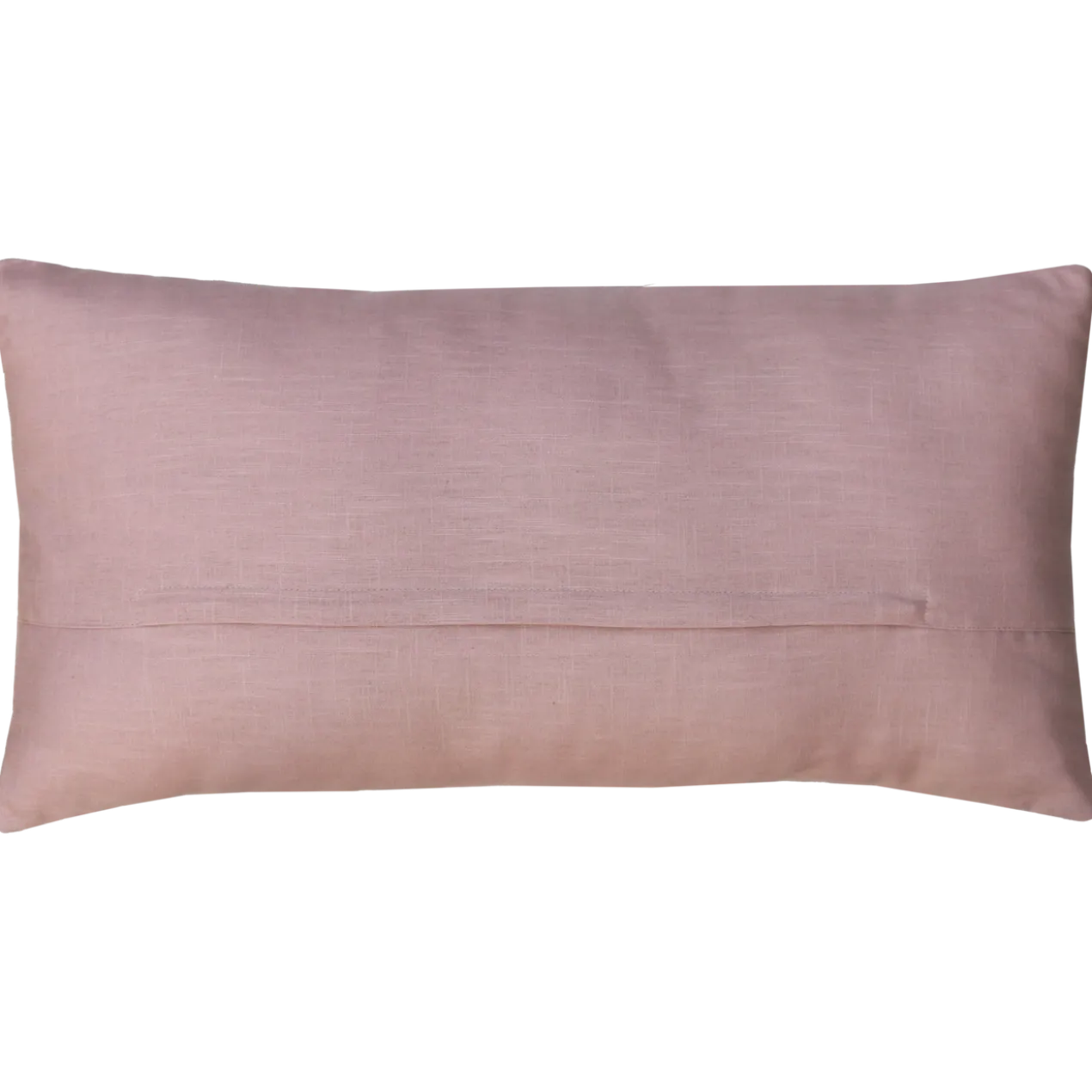 Sierkussen linnen streep dark chocolate roze 64x33 cm