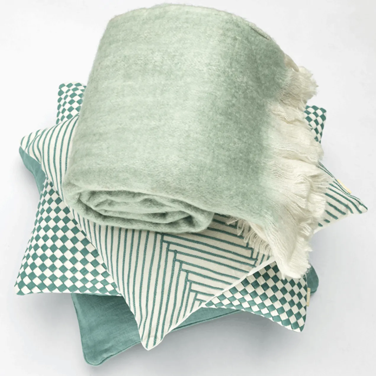 Sierkussen linnen washed seablue