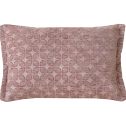 Sierkussen retro leaf oud roze 58x37 cm