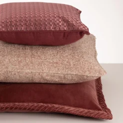 Sierkussen Richstitch linnen aubergine 40x40 cm