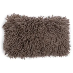 Sierkussen Shaggy taupe