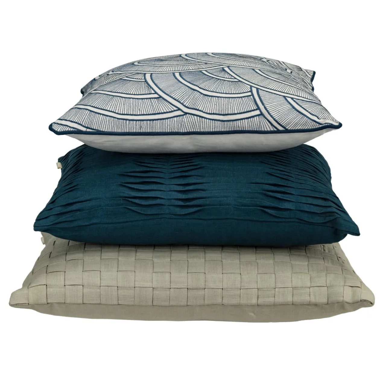 Sierkussen Small wave linnen brightblue 35x50 cm