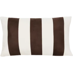Sierkussen suéde streep dark choco zand 60x36 cm