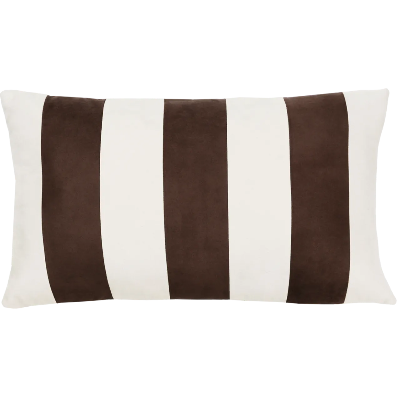 Sierkussen suéde streep dark choco zand 60x36 cm