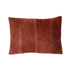 Sierkussen velours tucked allover mineral red
