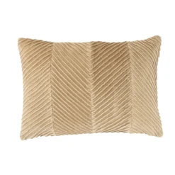 Sierkussen velours tucked allover beige