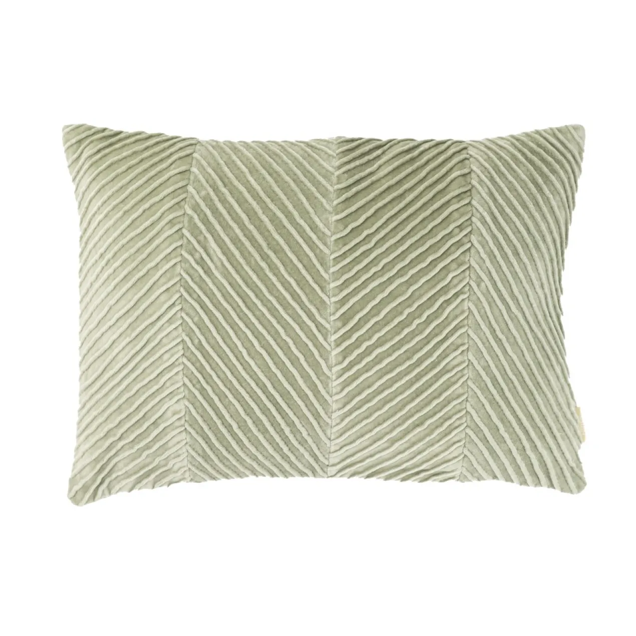 Sierkussen velours tucked allover dewgreen