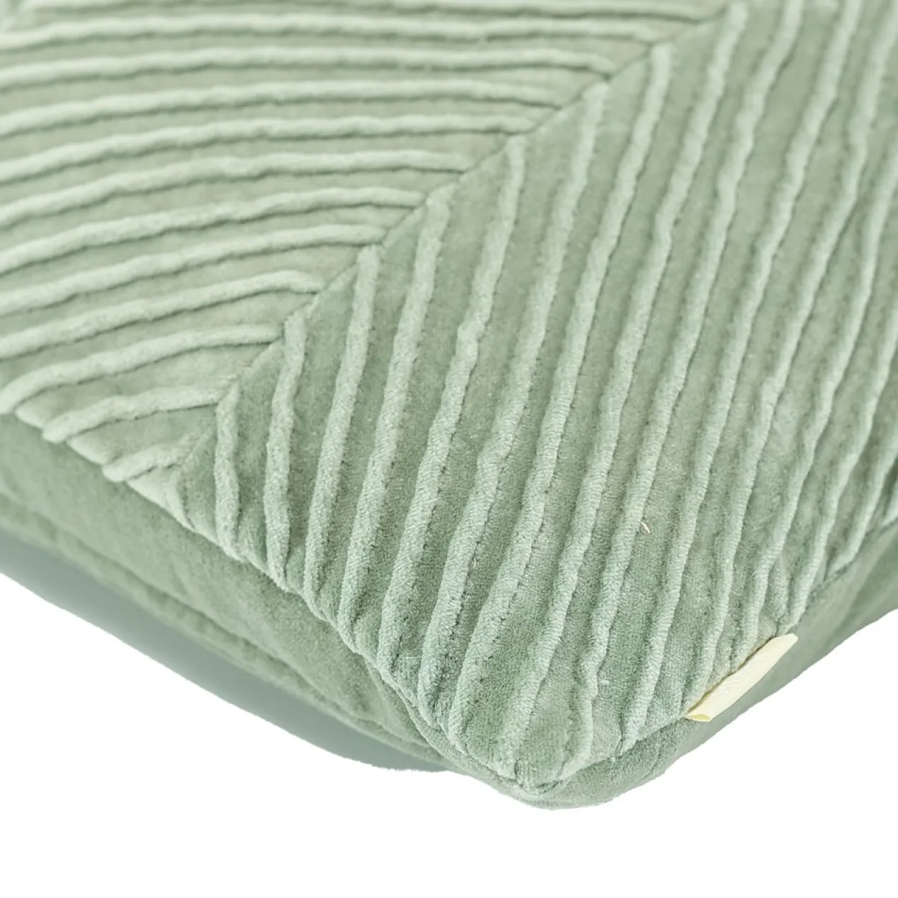 Sierkussen velours tucked allover dewgreen