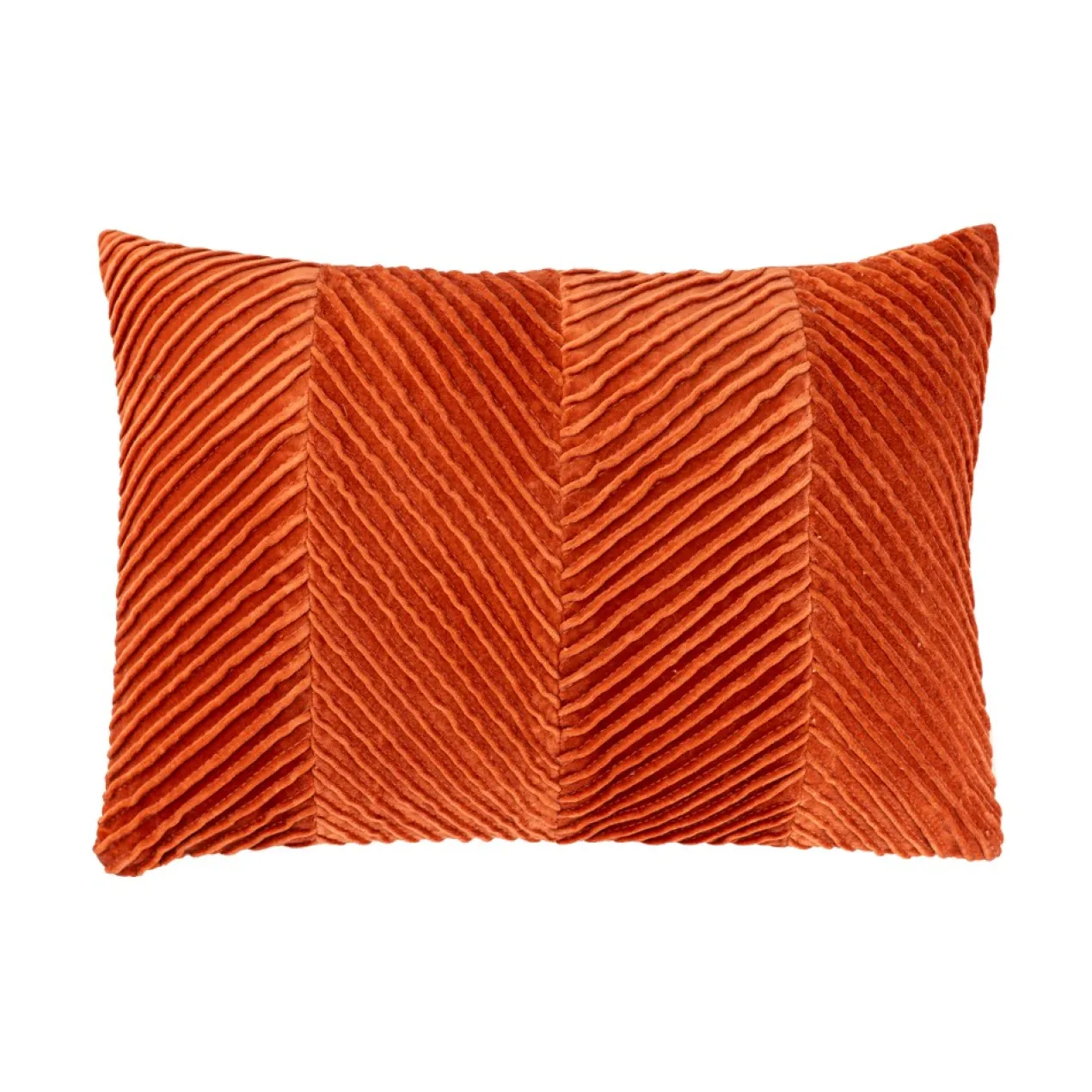 Sierkussen velours tucked allover terra