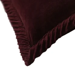 Sierkussen velours tucked border aubergine