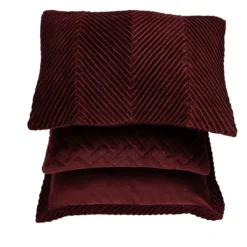 Sierkussen velours tucked border aubergine