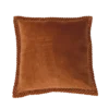 Sierkussen velours tucked border caramel