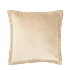 Sierkussen velours tucked border natural