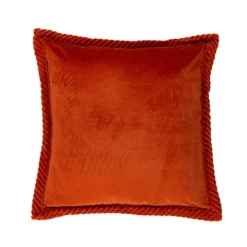 Sierkussen velours tucked border terra