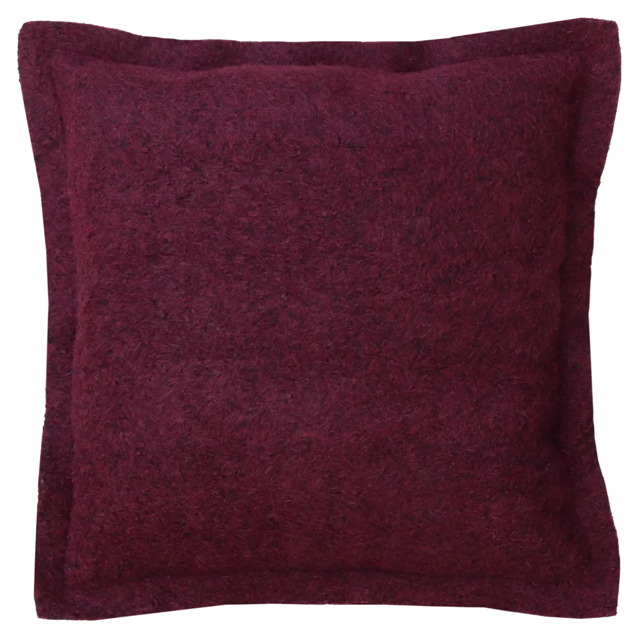 Sierkussen wol boucle bordeaux 55x55 cm