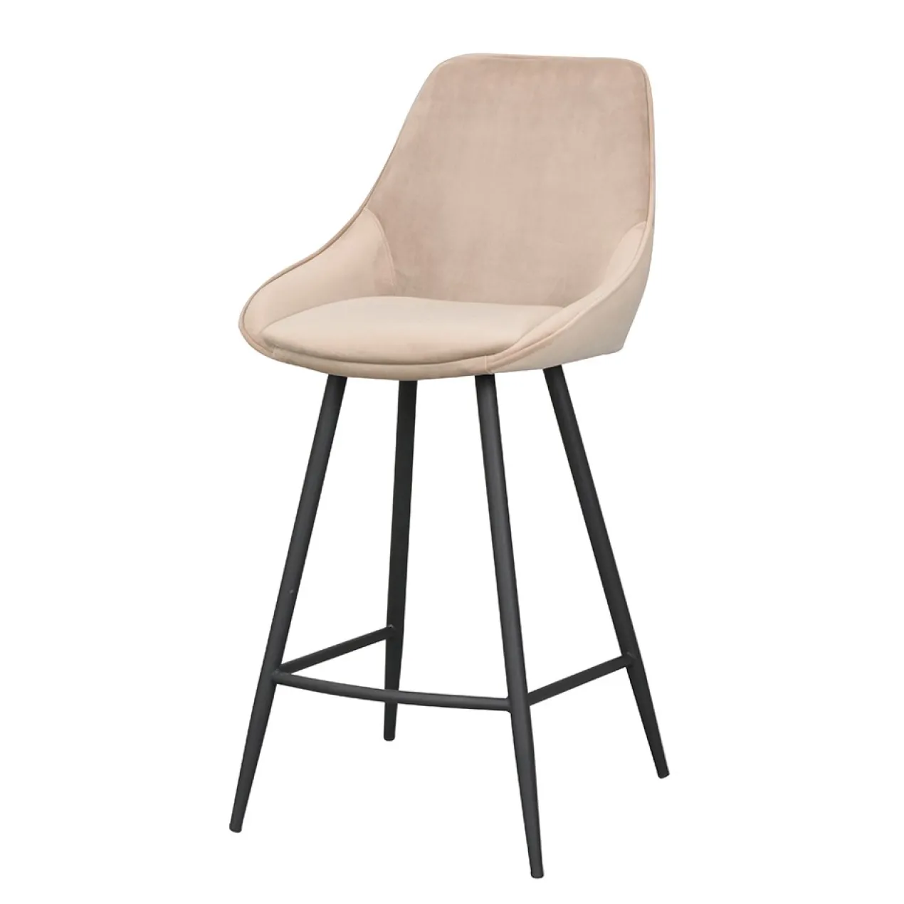 Sierra velvet barkruk beige - 67 cm