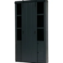 Slide kast barn bezaagd mat zwart [fsc]