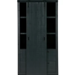 Slide kast barn bezaagd mat zwart [fsc]