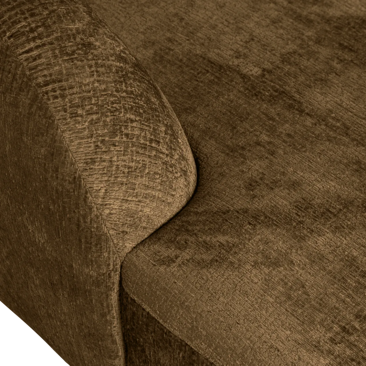Sloping hoekbank links structure velvet brass