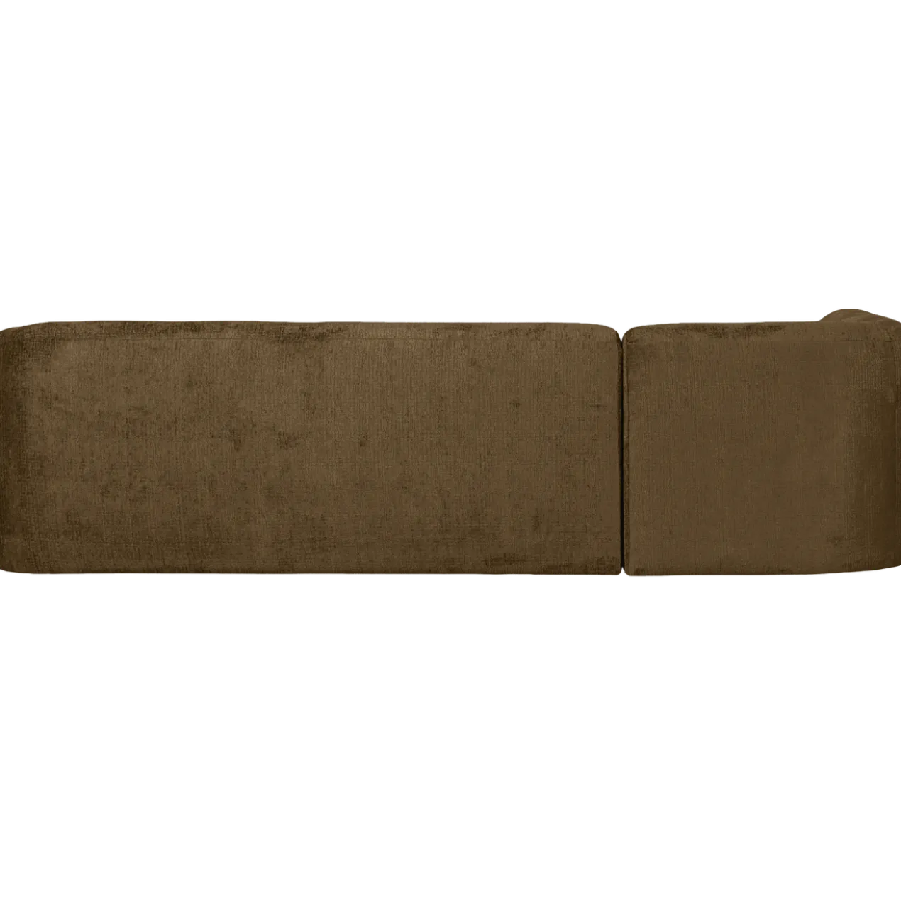 Sloping hoekbank links structure velvet brass