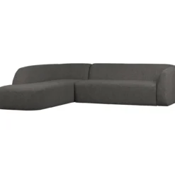 Sloping hoekbank melange links grijs/zwart