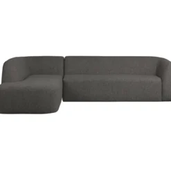 Sloping hoekbank melange links grijs/zwart