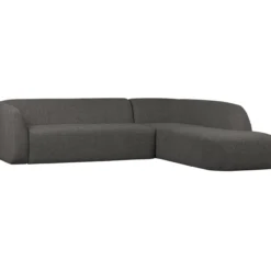 Sloping hoekbank rechts melange grijs/zwart
