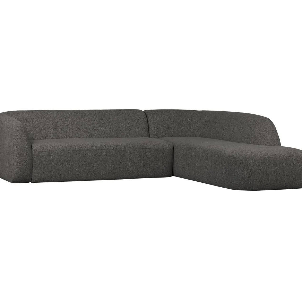 Sloping hoekbank rechts melange grijs/zwart