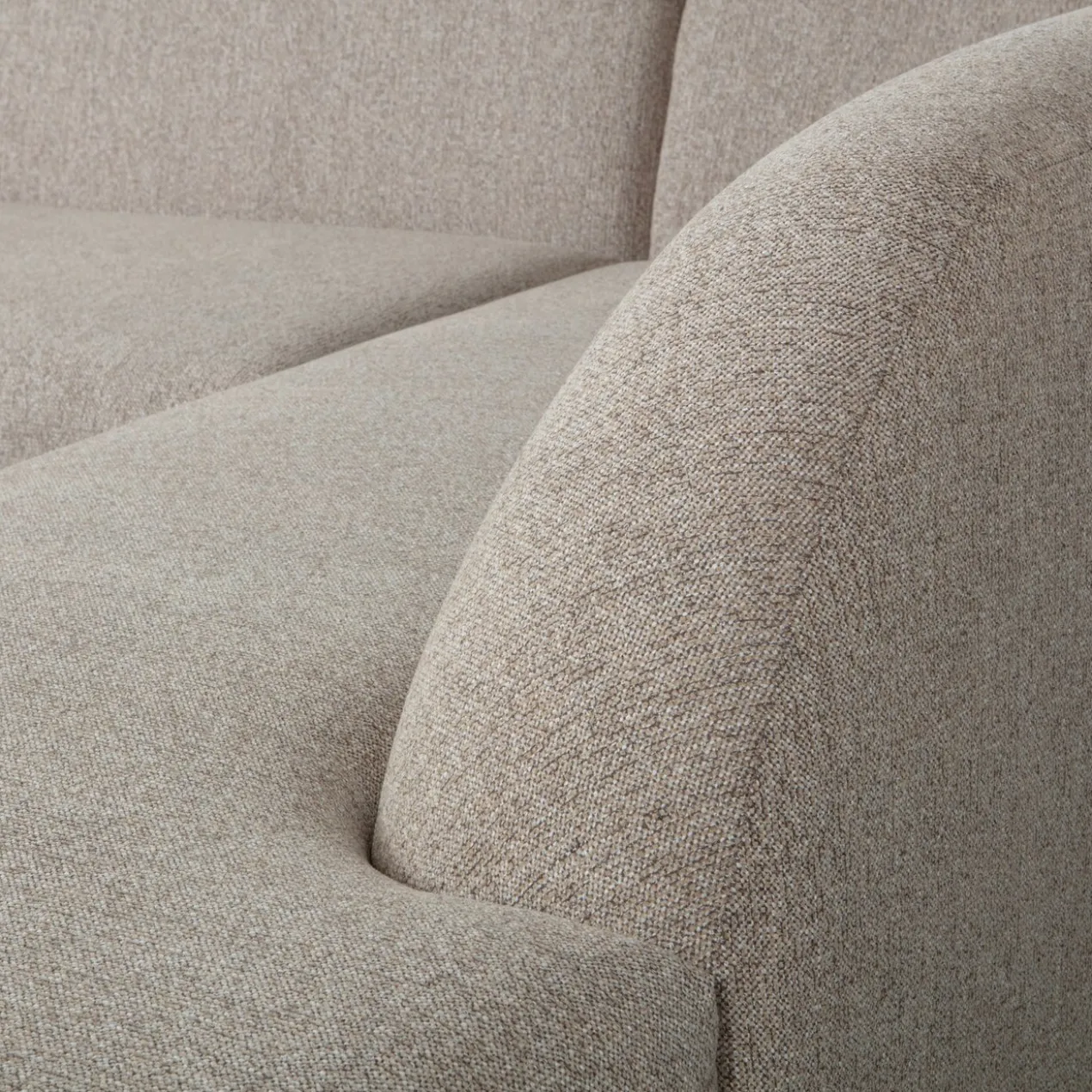 Sloping hoekbank rechts naturel melange