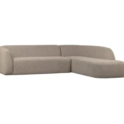 Sloping hoekbank rechts naturel melange