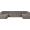 Sloping u-vorm bank grijs melange
