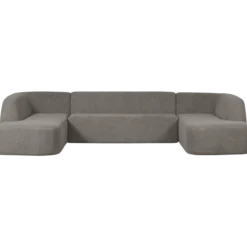 Sloping u-vorm bank grijs melange