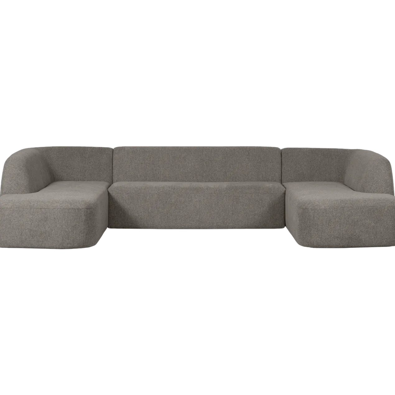 Sloping u-vorm bank grijs melange