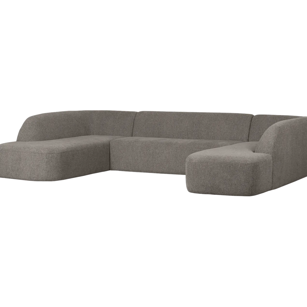 Sloping u-vorm bank grijs melange