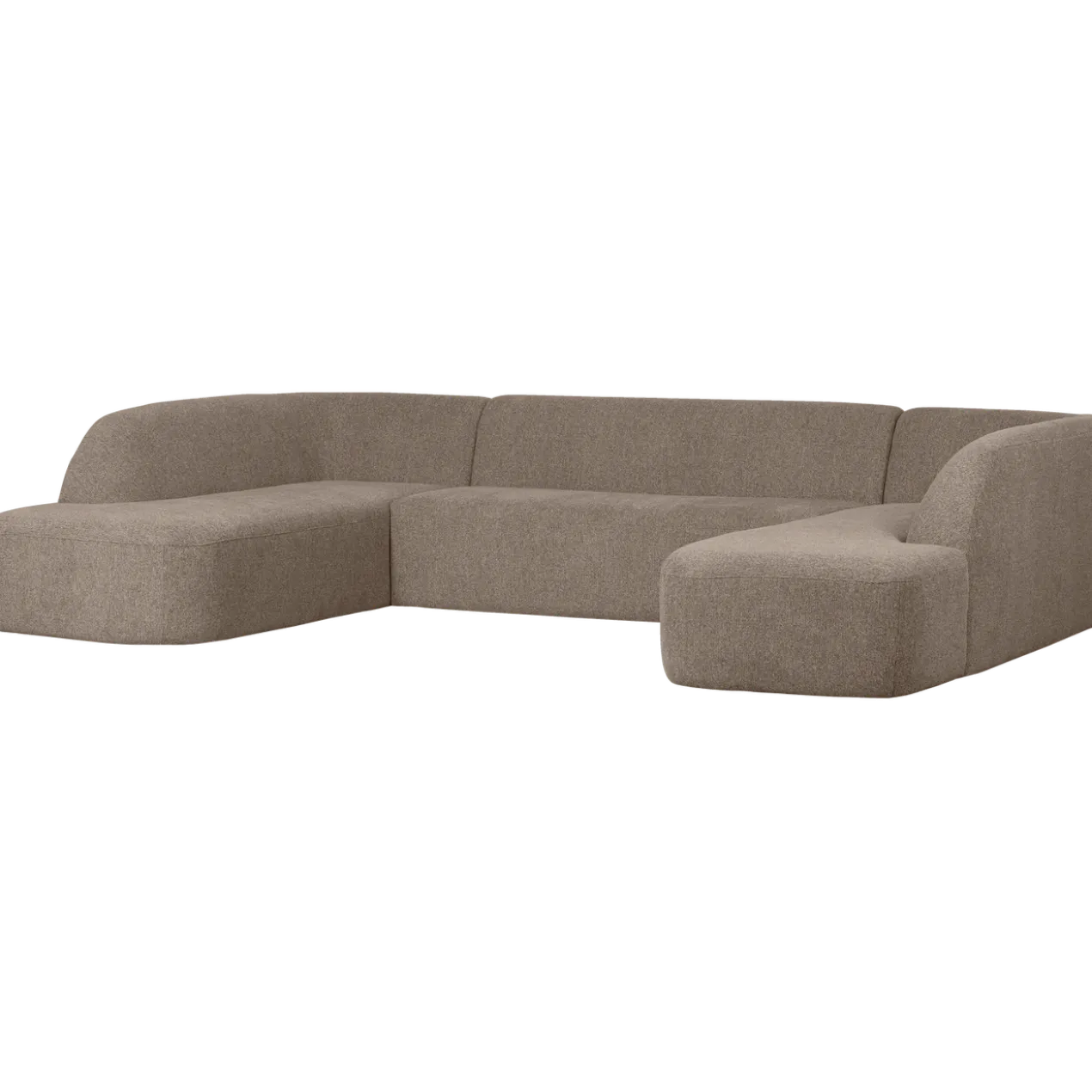 Sloping u-vorm bank lichtbruin melange