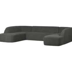 Sloping u-vorm bank melange grijs/zwart