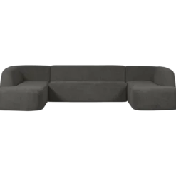 Sloping u-vorm bank melange grijs/zwart