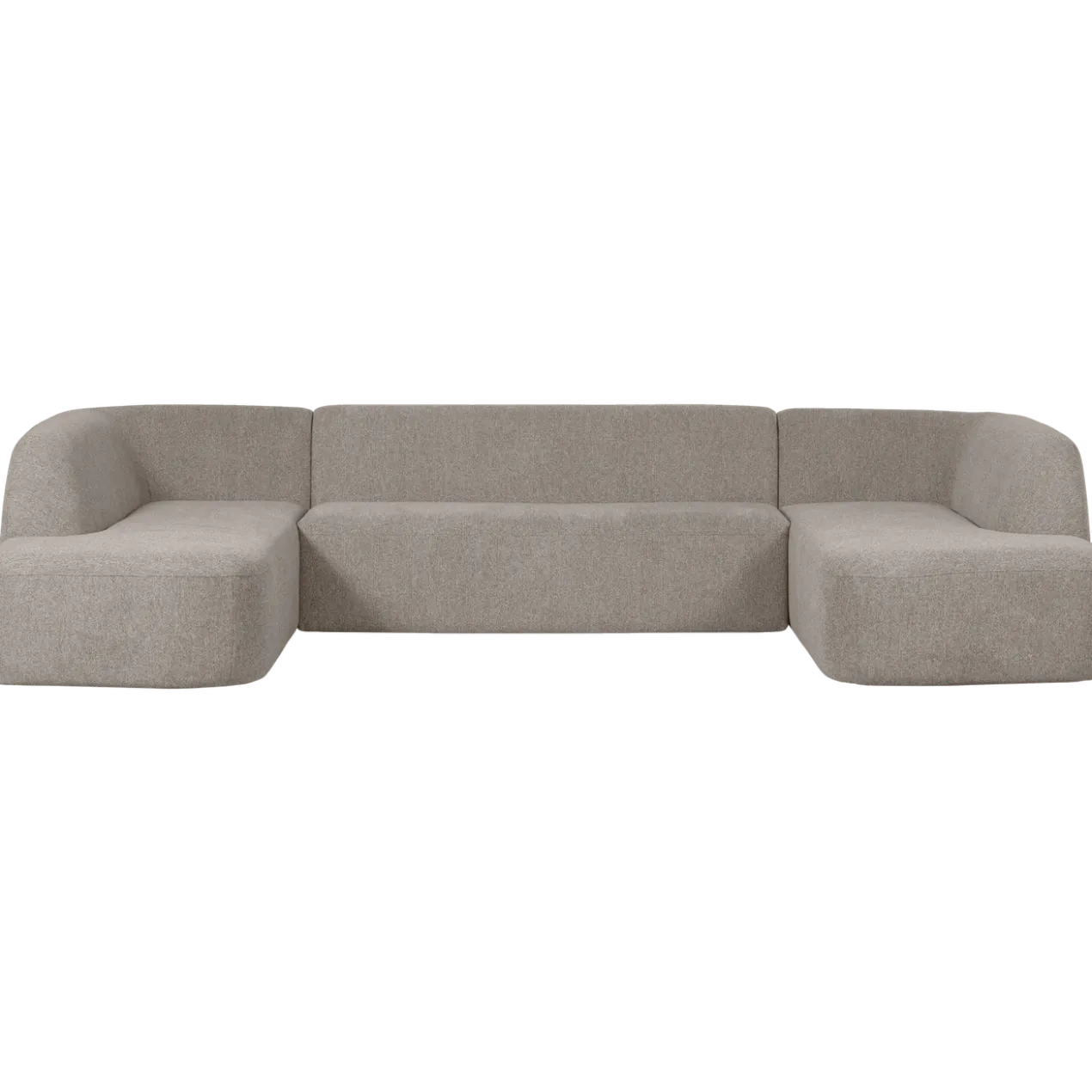 Sloping u-vorm bank off white melange