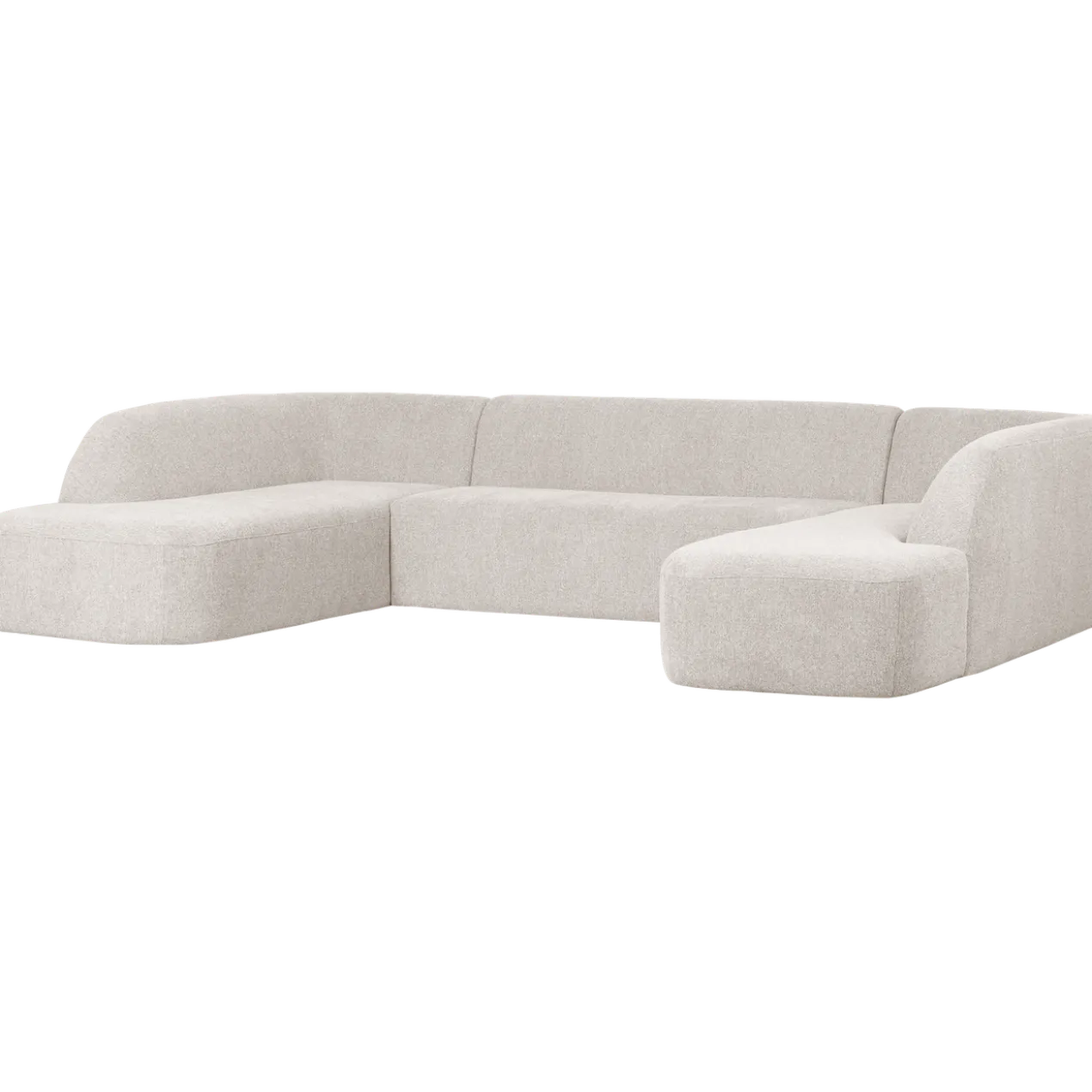 Sloping u-vorm bank pearl melange