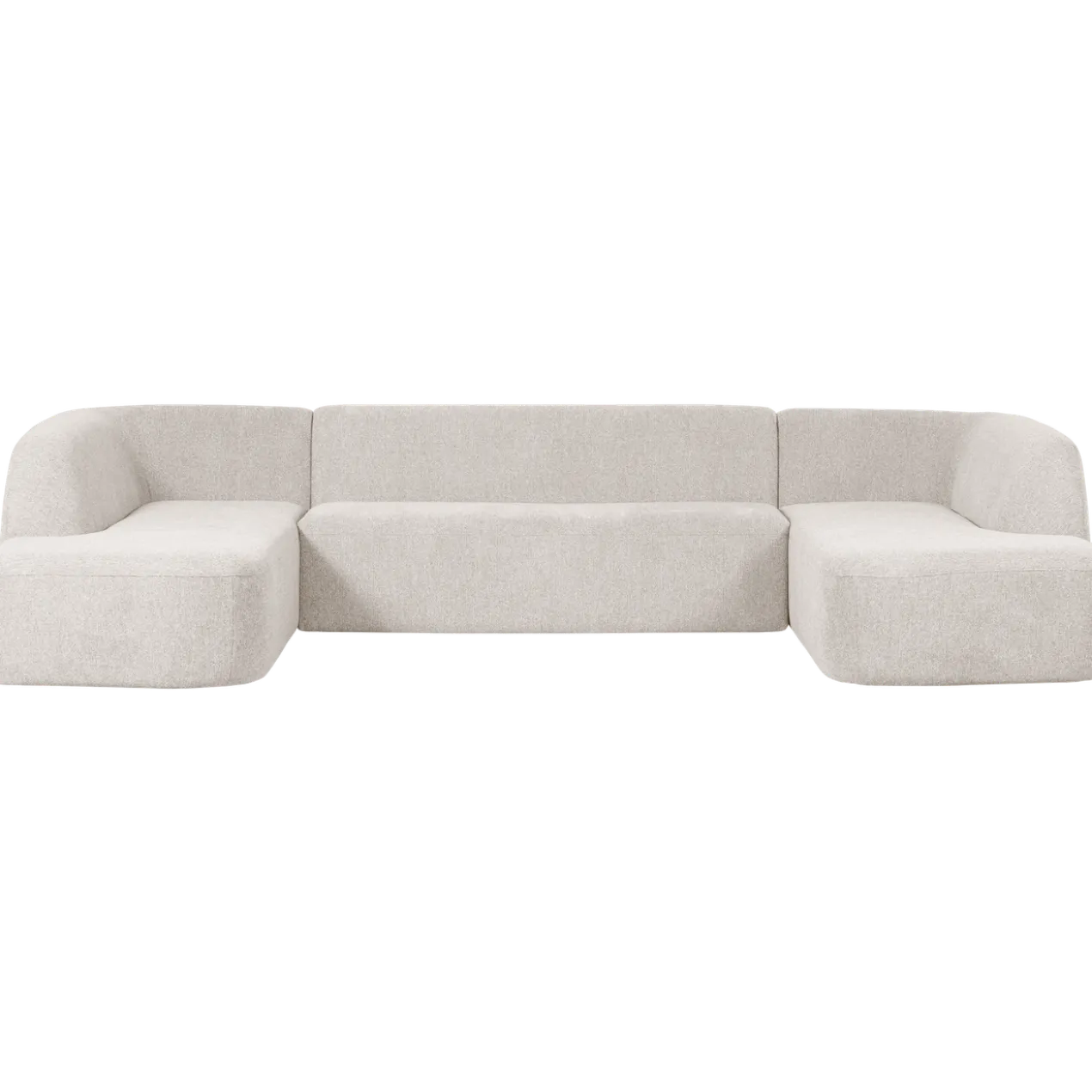 Sloping u-vorm bank pearl melange