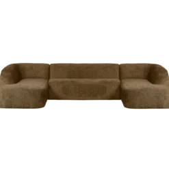 Sloping u-vorm bank structure velvet brass