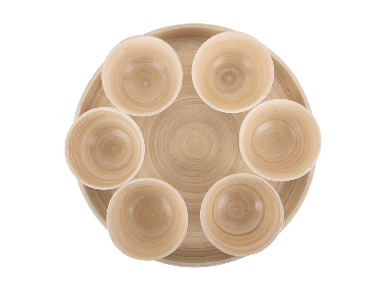 Snack tray Puro round bamboo natural