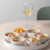 Snack tray Puro round bamboo white