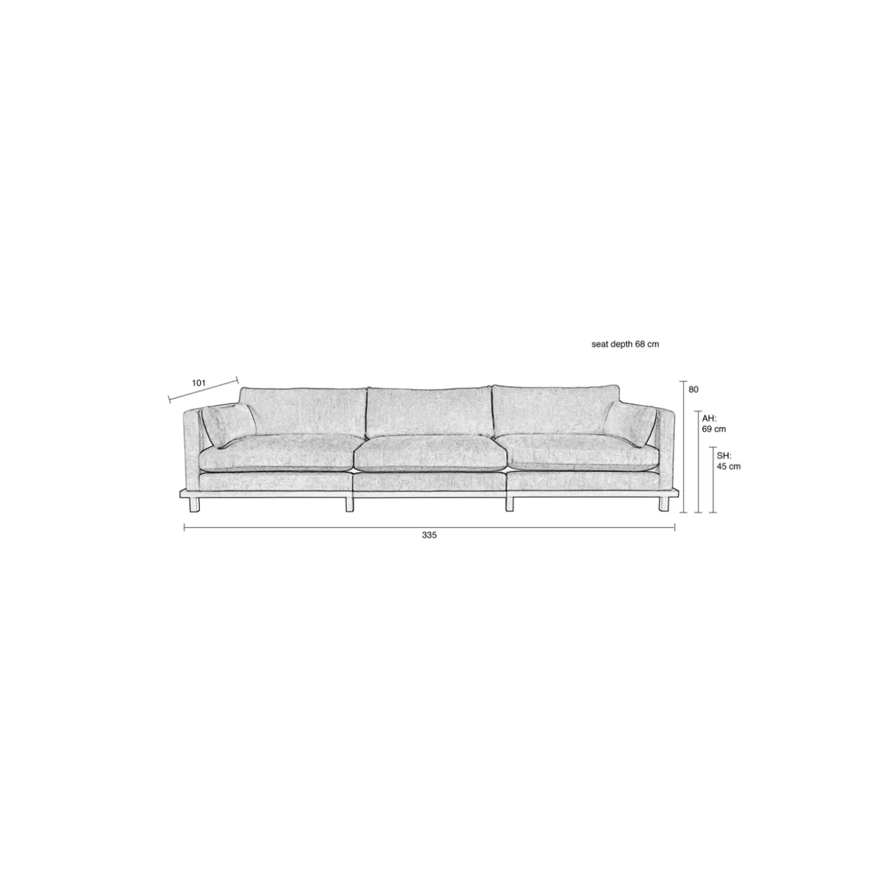 Sofa blossom 4,5-seater sand