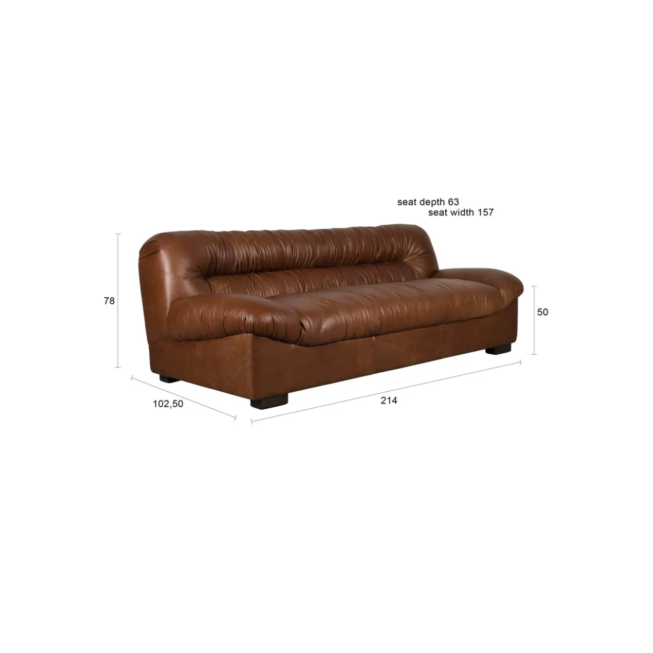 Sofa douglas wax leather chocolate